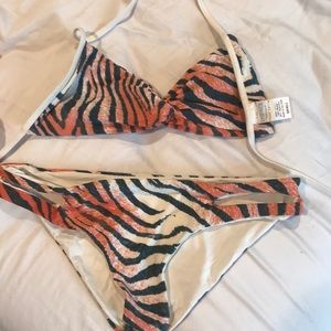 L Space tiger bikini size small